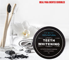 Cargar imagen en el visor de la galería, Blanqueador con carbón activo vegano + cepillo de bambú- Sonrisa radiante y natural
